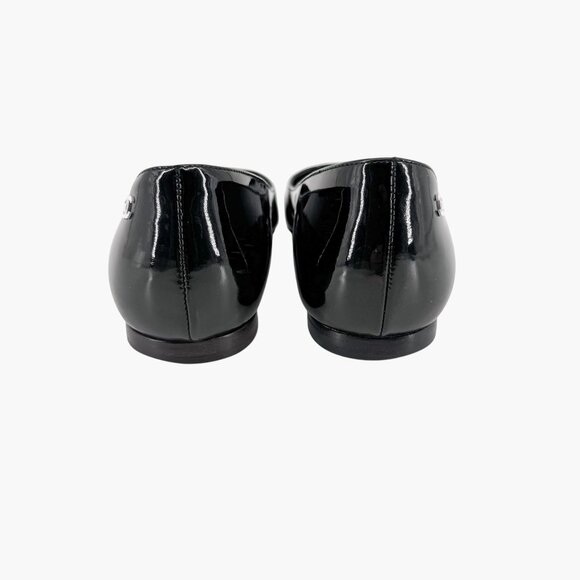 Chanel Cap Toe CC Ballet Flats Size 38.5 US 7.5-8 Black Patent Two Tone Shoes - Picture 8 of 16